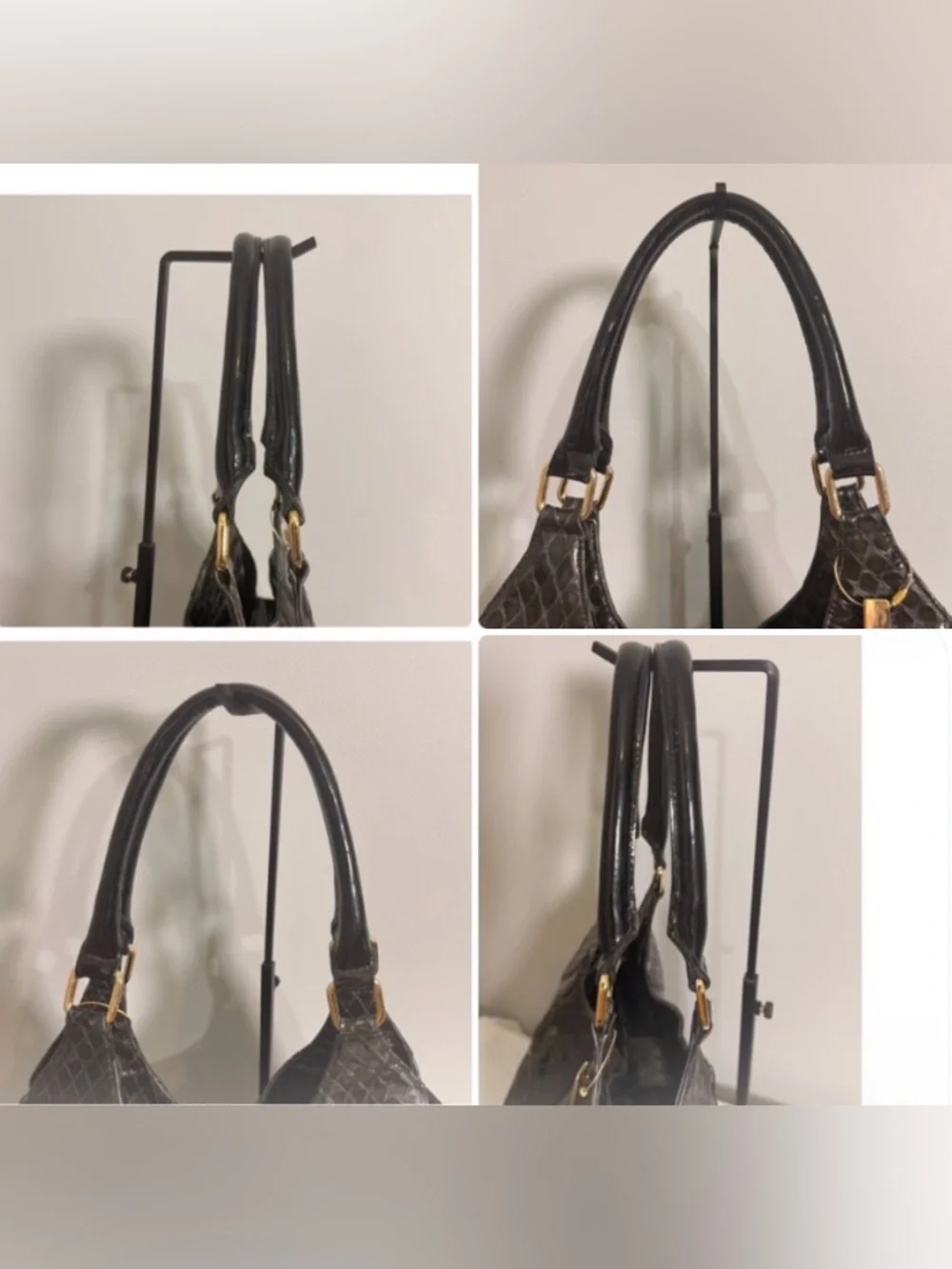 Goldenbleu Hobo Shoulder Bag Black Patent Leather Diamond Quilted Y2K